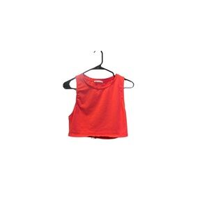 ZARA Red Sleeveless Crop Tank Top Sz Large
